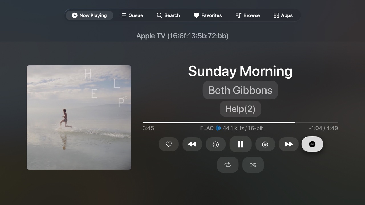 Now Playing screen